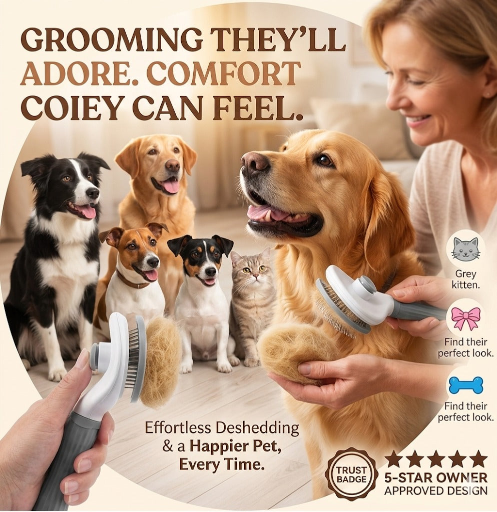 2-in-1 Pet Grooming & Deshedding Brush